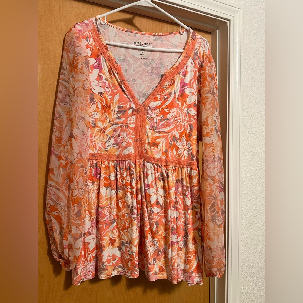 Torrid Sheer Sleeve Blouse